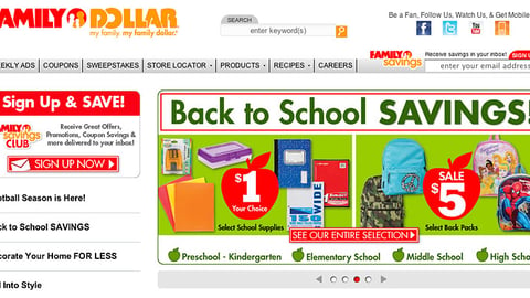 Family Dollar 'Back to School' Carousel Ad