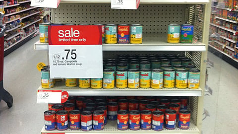 Target Campbell's 'Warhol Soup' Endcap