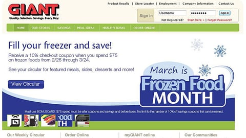 Giant-Carlisle 'Frozen Food Month' Carousel Ad