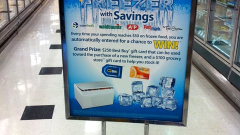 A&P 'Frozen Food Month' Stanchion Sign