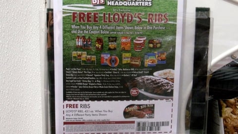 BJ's 'Free Lloyd's Ribs" Take-One