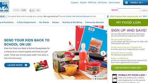 Food Lion Back to School Sweeps Carousel Ad
