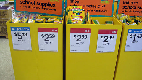 Kmart Back to School Dump Bins