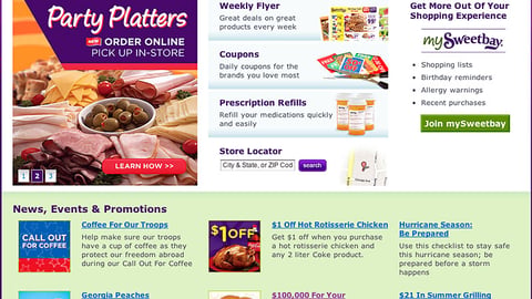 Sweetbay 'Build a Better Burger' Home Page Ad