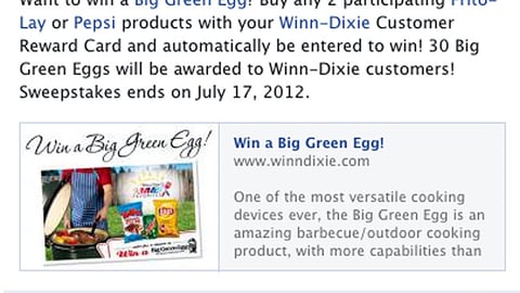 Winn-Dixie 'Big Green Egg' Facebook Update