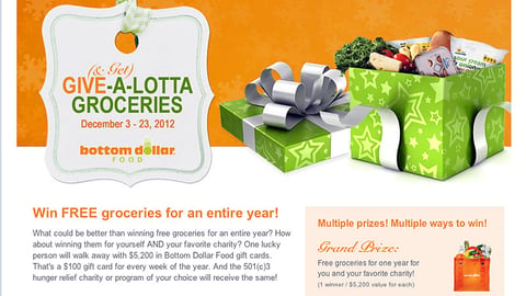 Bottom Dollar 'Give (& Get)' Facebook Page
