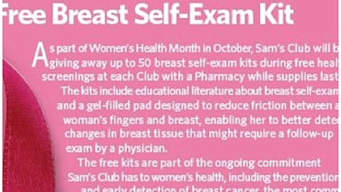 Sam's Club 'Breast Self-Exam Kit' Facebook Update