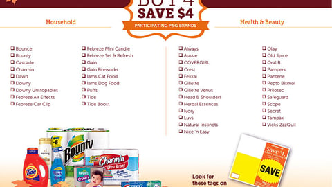 Kroger P&G 'Fall into Savings' Brand List