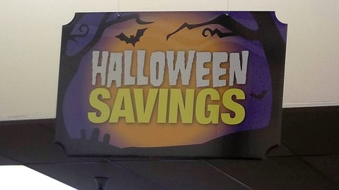 CVS 'Halloween Savings' Ceiling Sign