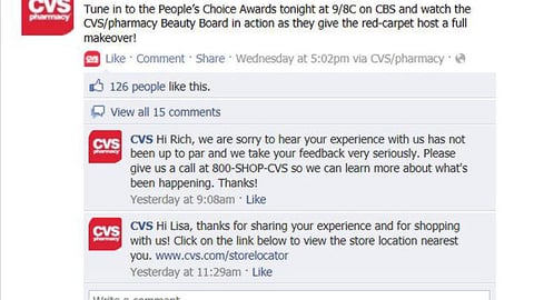 CVS 'People's Choice' Facebook Status Update