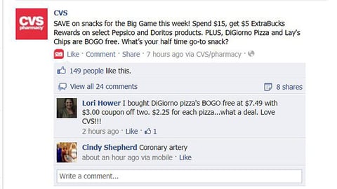 CVS 'Big Game' Facebook Status Update
