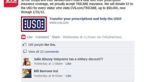 CVS USO Facebook Status Update