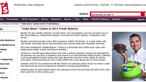 BJ's 'Cake Boss' Product Page
