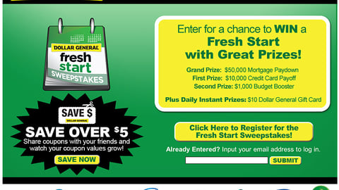 Dollar General Unilever 'Fresh Start' Website