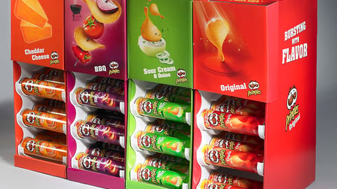 Pringles Gravity-Feed Endcap Display
