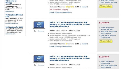 Dell XPS 13 Bestbuy.com Product Page