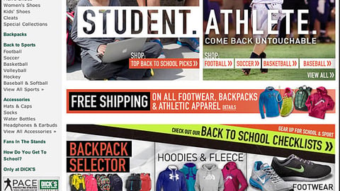 Dick's 'Student. Athlete" Landing Page