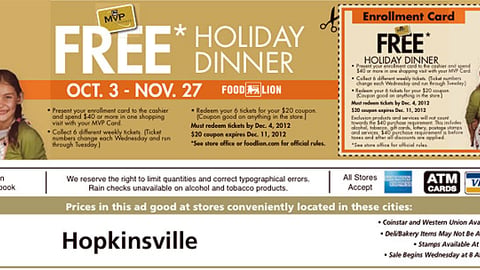 Food Lion 'Free Holiday Dinner' Feature