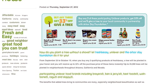 Fresh & Easy Unilever 'Give A Tree' Promotional Page