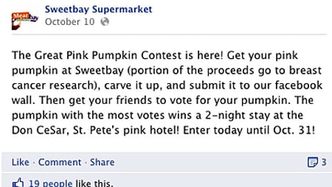 Sweetbay 'Great Pink Pumpkin' Facebook Update