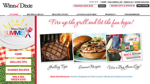 Winn-Dixie 'Summer Grilling' Landing Page
