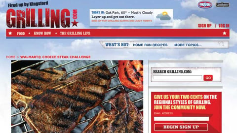Kingsford Grilling.com Website