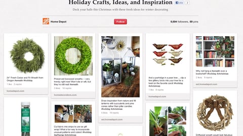 Home Depot 'Holiday Crafts' Pinterest Board