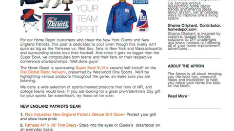 Home Depot 'The Apron' Super Bowl Post