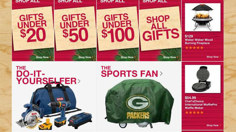Home Depot Online 'Gift Center'