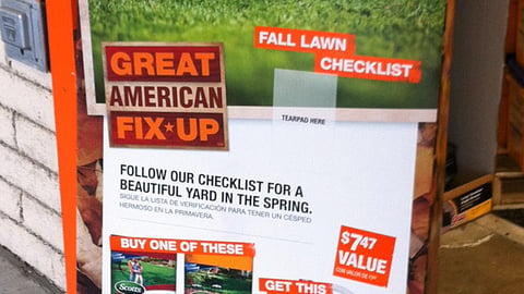 Home Depot 'Prep Your Lawn' Standee