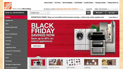 Home Depot 'Black Friday' Carousel Ad
