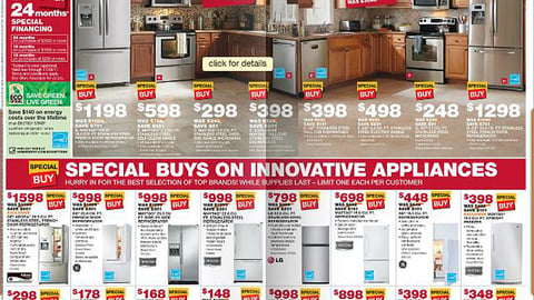Home Depot Appliance Spread