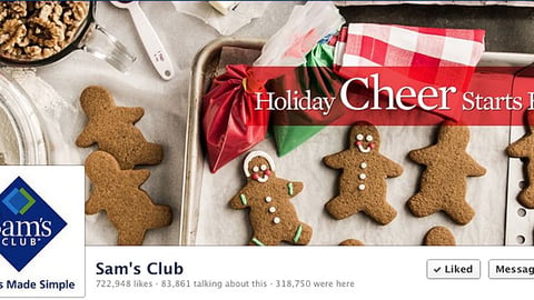 Sam's Club 'Holiday Cheer Starts Here' Facebook Cover