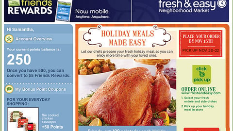 Fresh & Easy 'Holiday Meals Made Easy' Email