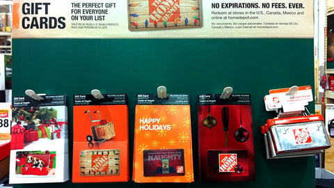 Home Depot Gift Card Display