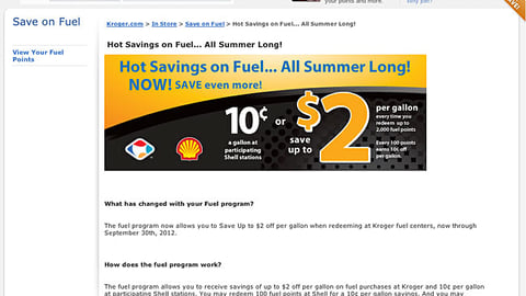 Kroger 'Hot Savings' Page