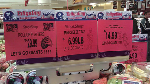 Stop & Shop 'Let's Go Giants' Price Signs