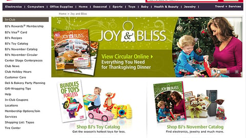BJ's 'Joy & Bliss' Landing Page