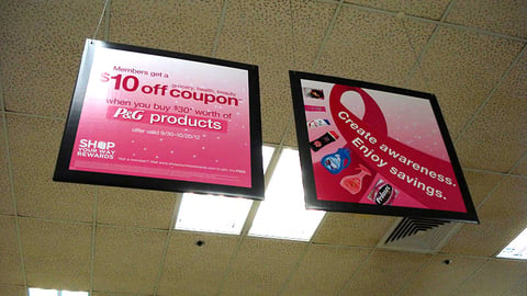 Kmart P&G Pink Ceiling Signs