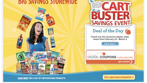 Kroger 'Cart Buster' Landing Page