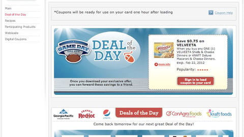 Kroger 'Deal of the Day' Page