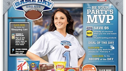 Kroger 'Game Day Greats' Landing Page