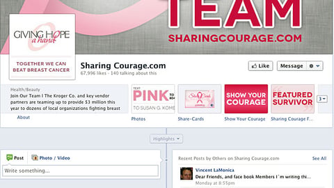 Kroger 'Sharing Courage' Facebook Page