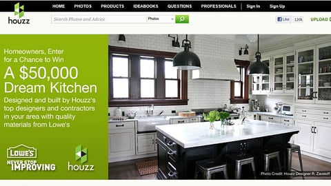 Houzz 'Dream Kitchen' Landing Page