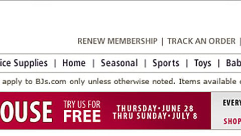 BJ's 'Open House' Email Ad