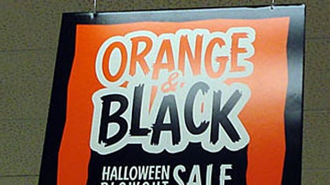 Kmart 'Orange & Black' Ceiling Sign