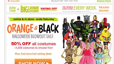 Kmart 'Orange & Black' Email