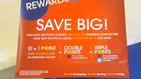 Pathmark 'Rewards + Points' Ceiling Sign