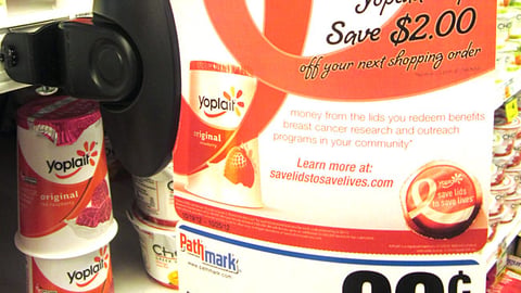 Yoplait 'Save Lids to Save Lives' Shelf Talker
