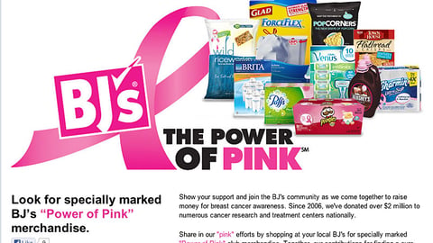 BJ's 'Power of Pink' Facebook Tab